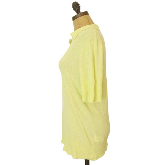 Rails Augusta Polo Sweater Collared Top L Short Sleeve Lemon Mousse Yellow B24 - Picture 4 of 5